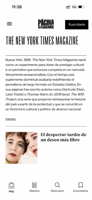 Página Internacional iPhone screenshot 1