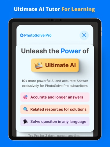 PhotoSolve: AI Homework Helper iPad screenshot