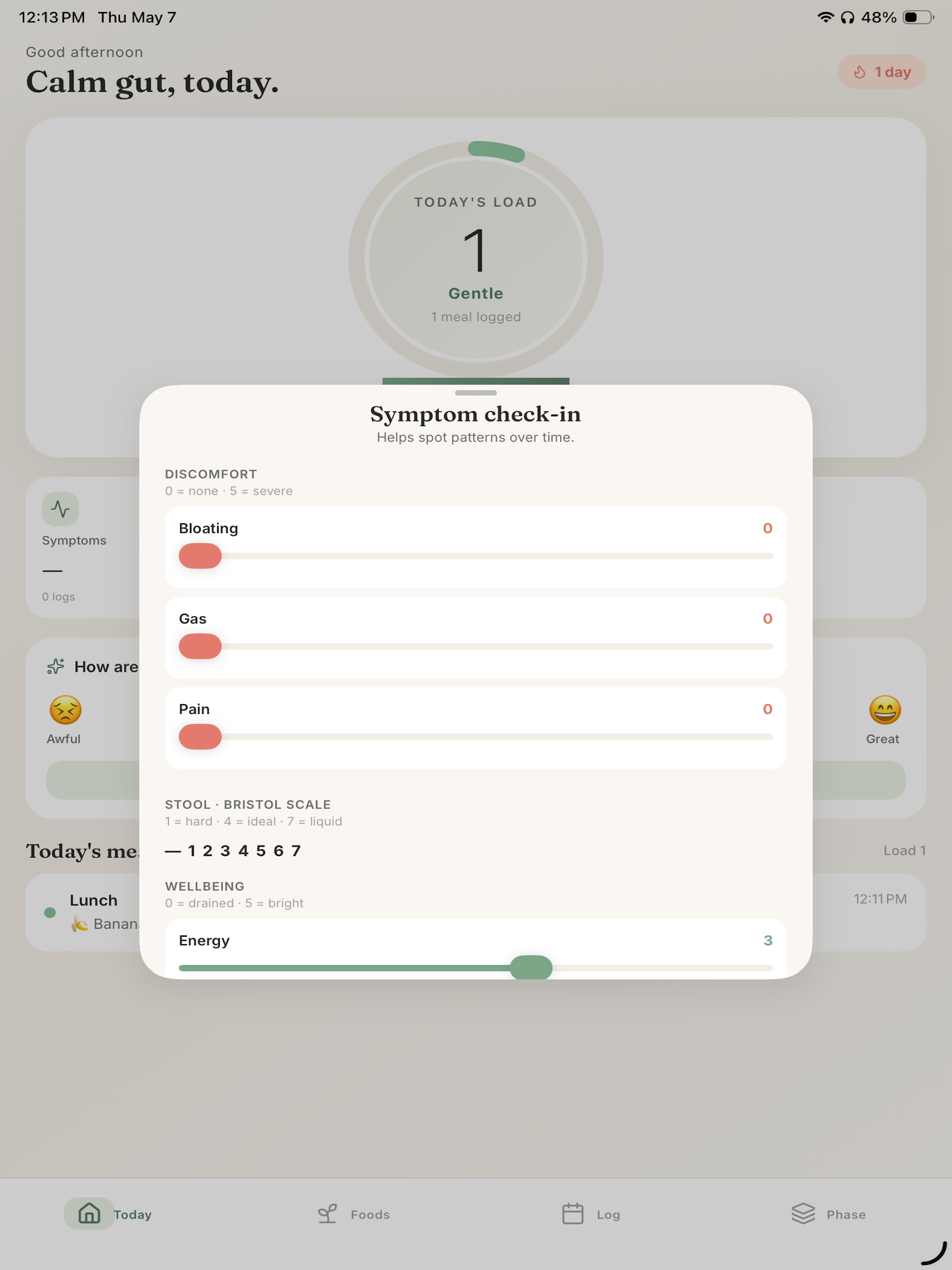 FODMAP Diet Tracker