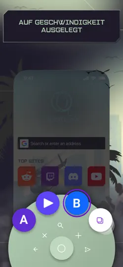 Screenshot von Opera GX auf dem iPhone 5