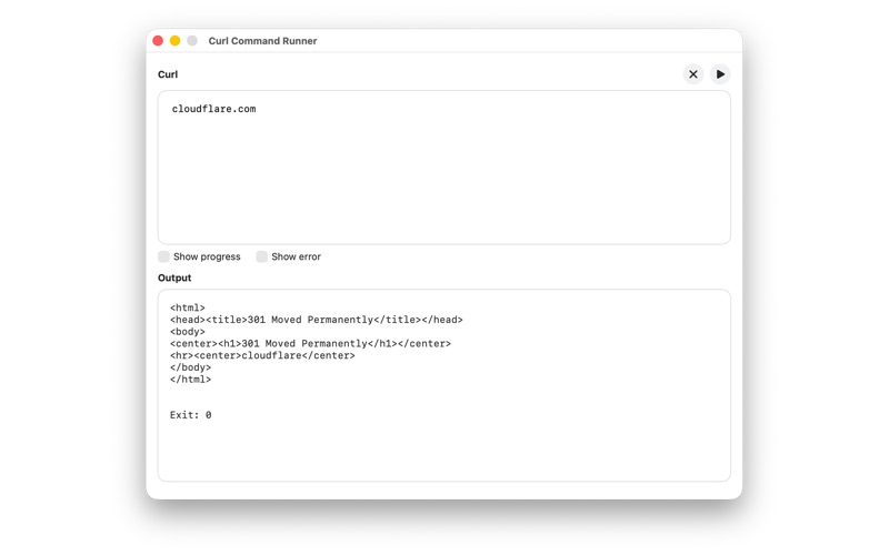 CurlRunner screenshot