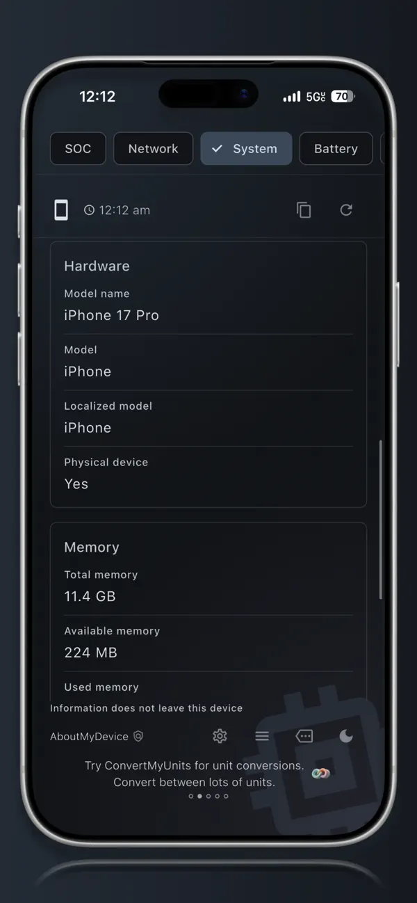 Screenshot #3 pour AboutMyDevice: Benchmark, info