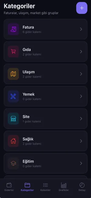 Gider Takip Uygulaması screenshot 2