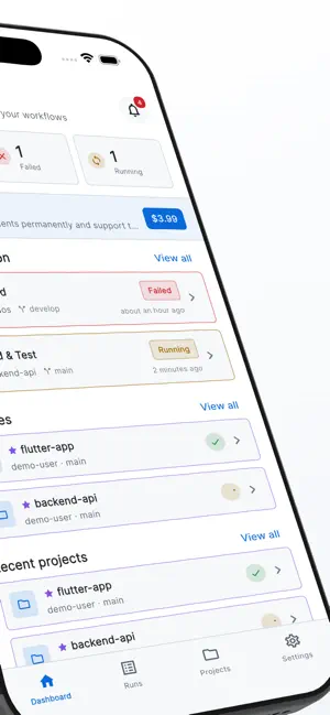 GitFlow : GitHub Actions iPhone screenshot 2