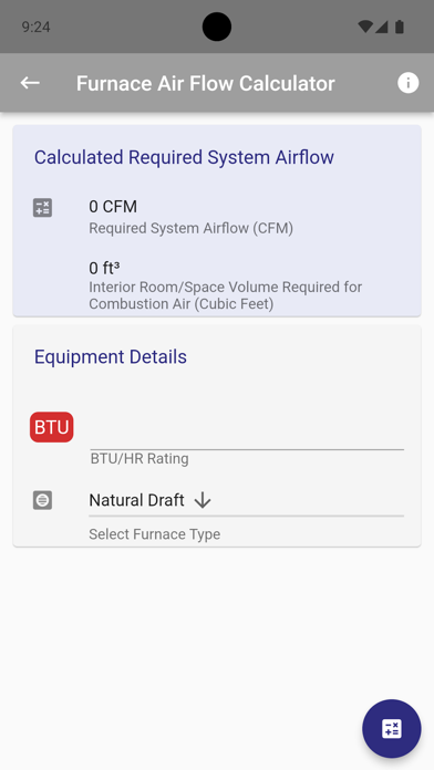 IN HVAC Calculator Screenshot