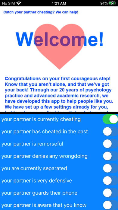 Screenshot 1 of Catch Your Partner Cheating? App