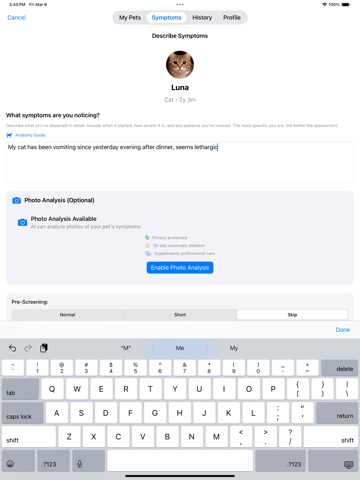 Pet Check AI iPad screenshot