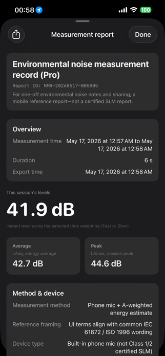 Decibels Sound Level Meter Screenshot 2 of 3