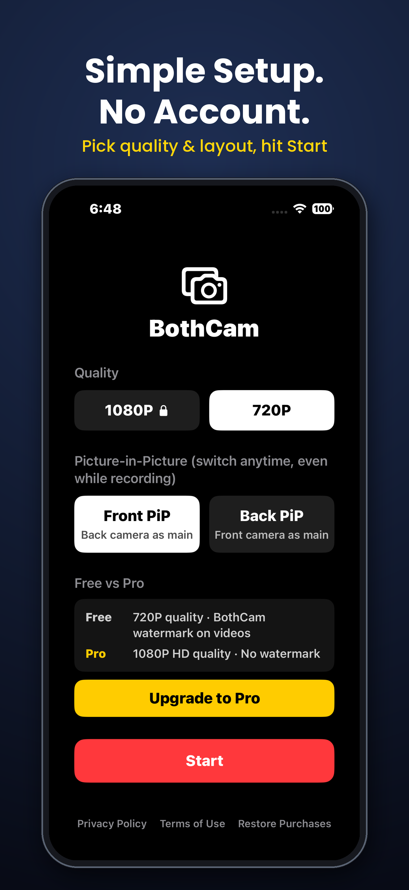 BothCam: Front & Back Video screenshot 3