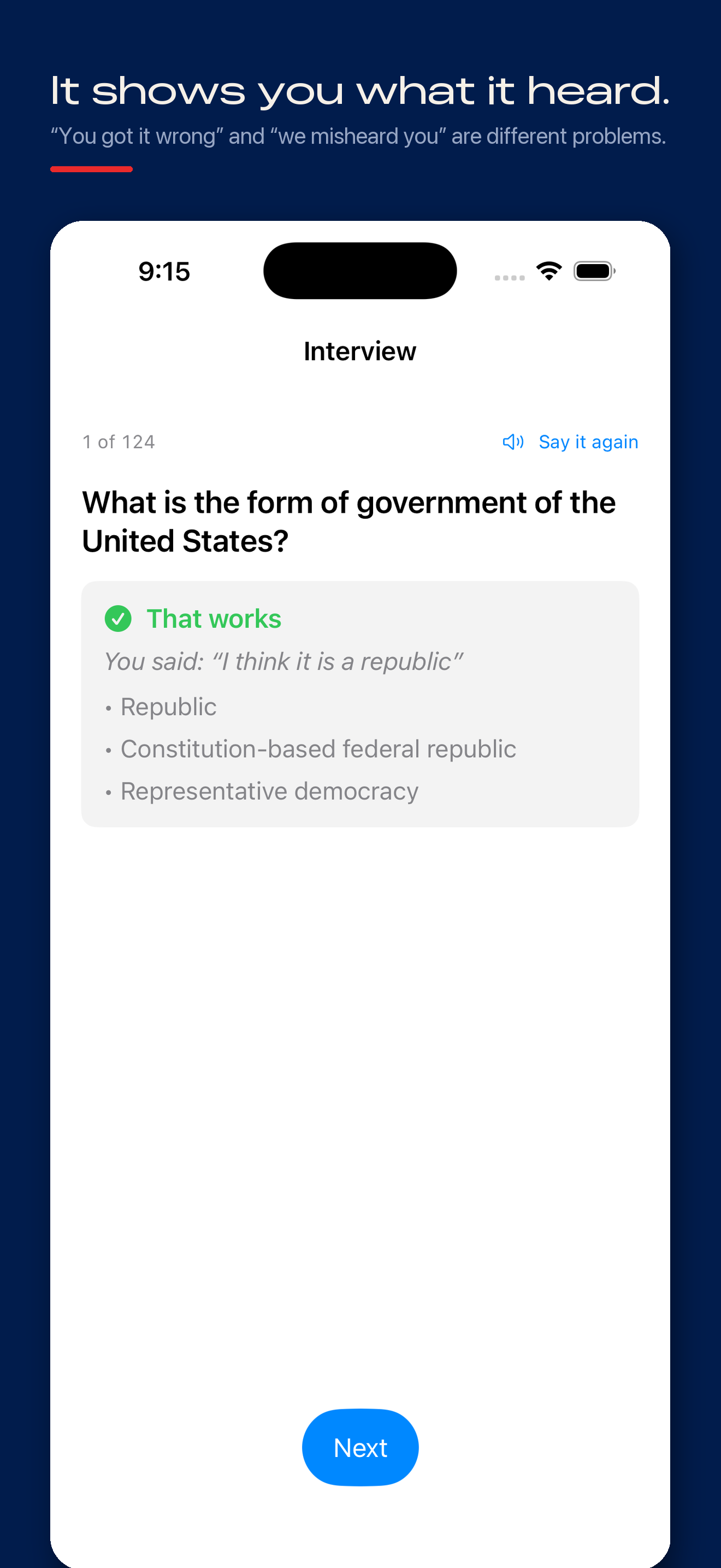US Citizenship Test 2026 Oral screenshot 2