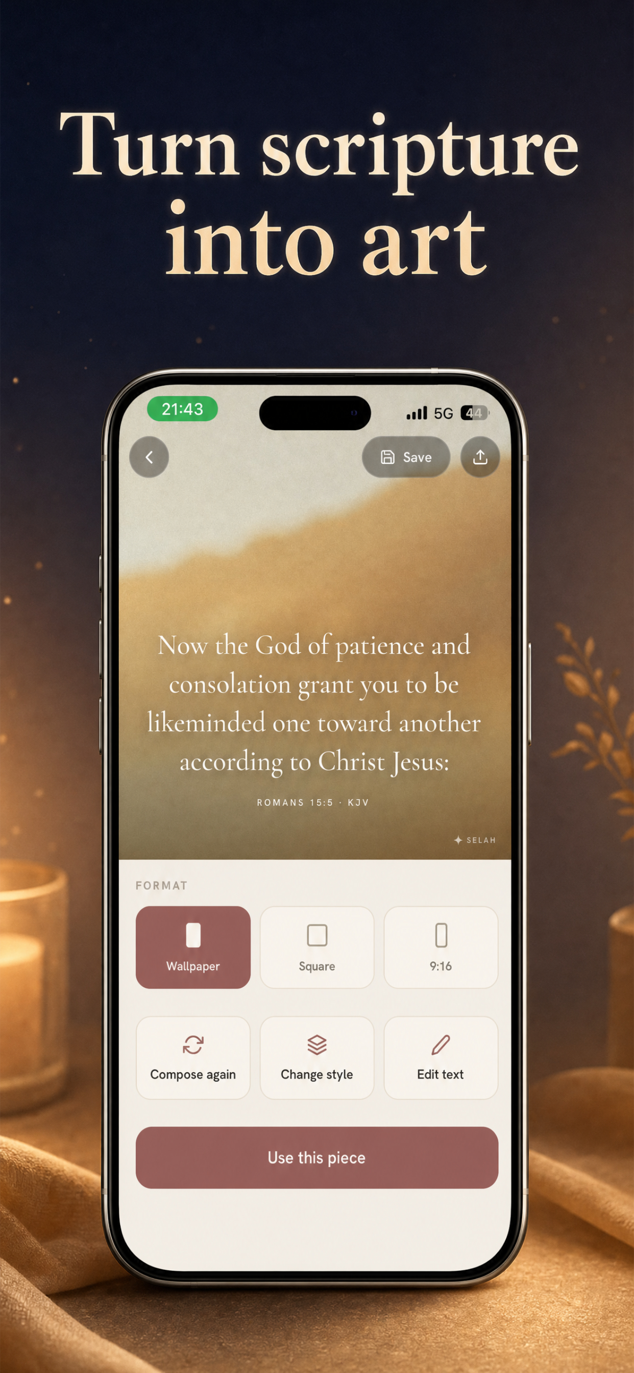 Selah: Bible Verse Art screenshot 4
