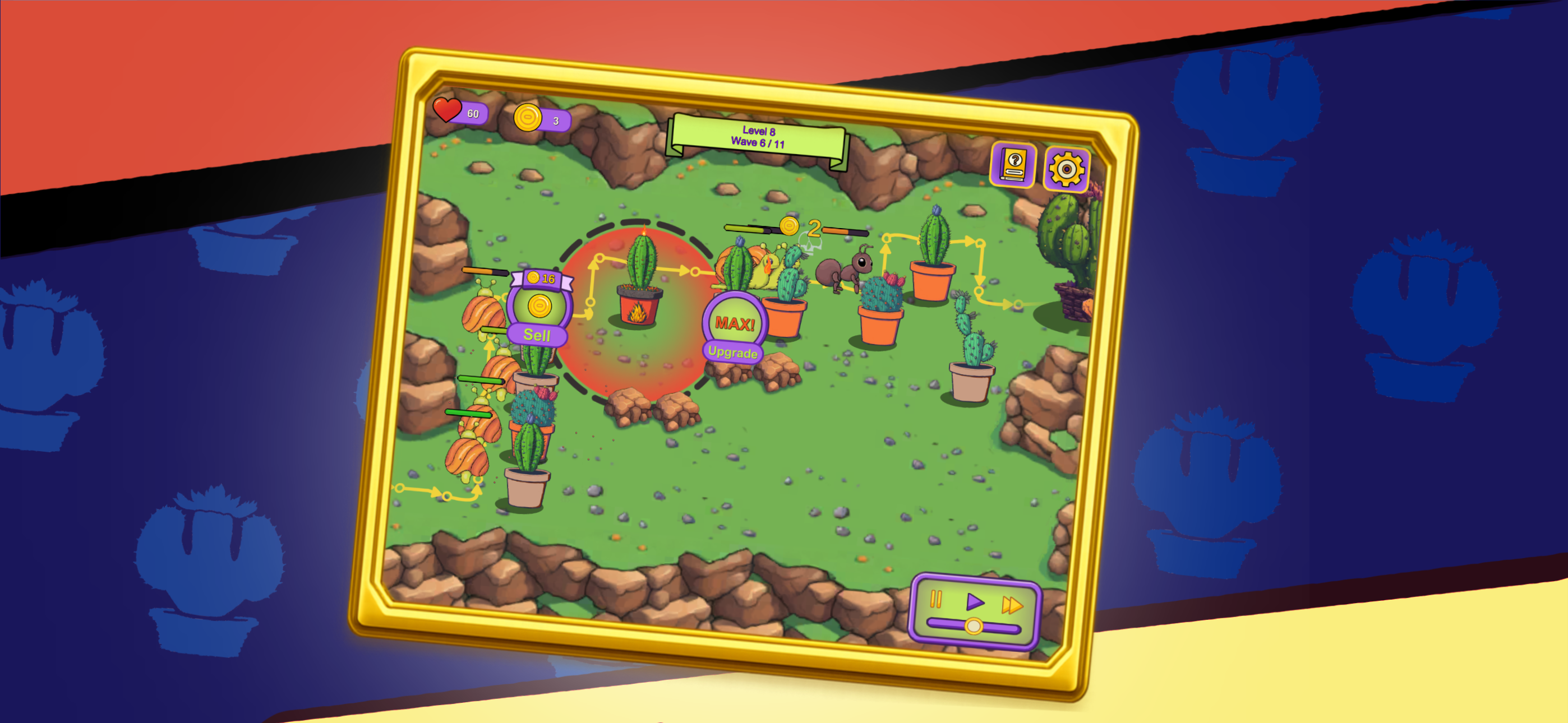 Cactus Defense: Bug Invasion