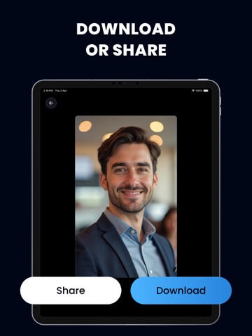 Professional AI Headshot: HPIX iPad screenshot