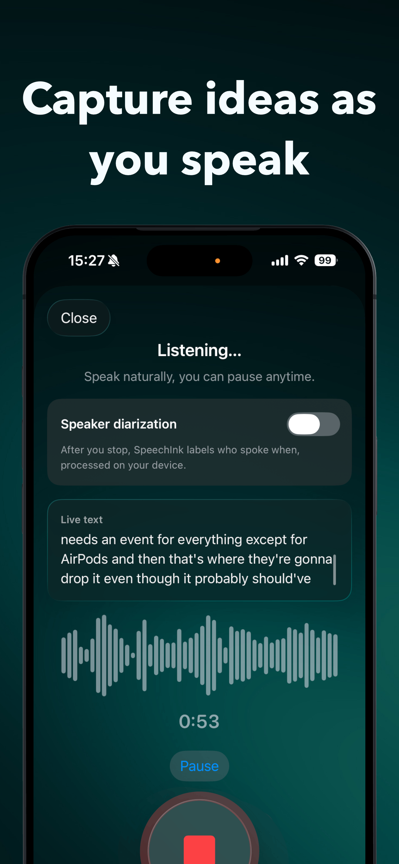 SpeechInk: Voice to Text Notes screenshot 2