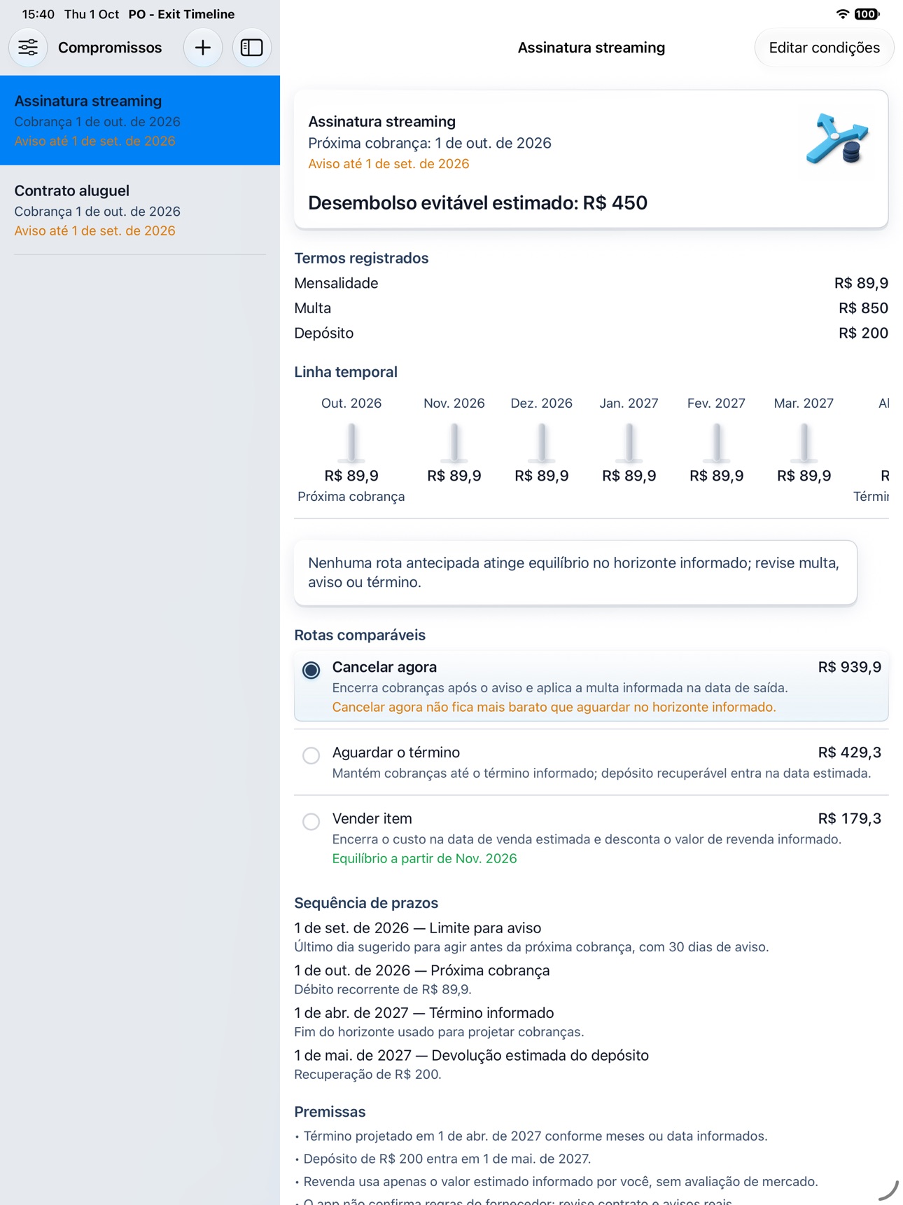 Screenshot 10 of PO - Exit Timeline