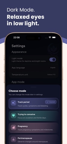 Period app by women - Lunea iPhone screenshot