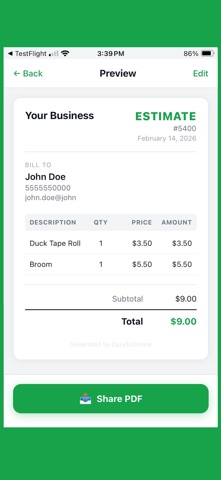 EasyEstimate: Fast Quotes! screenshot