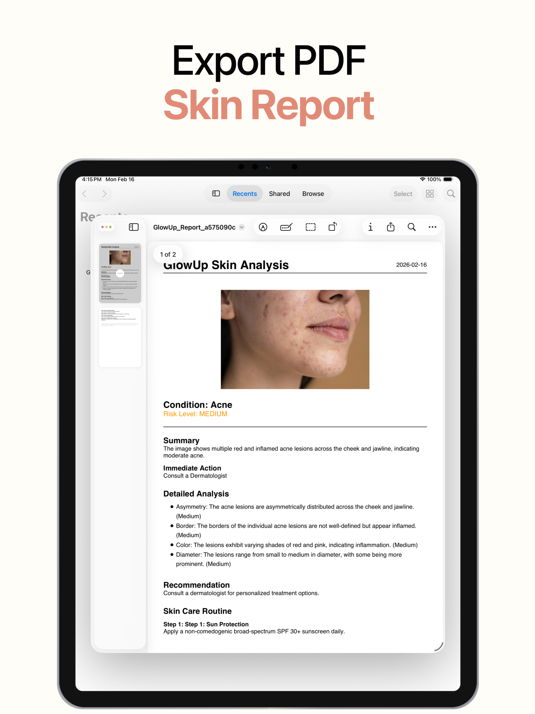Skin Care Scanner - Glow Up
