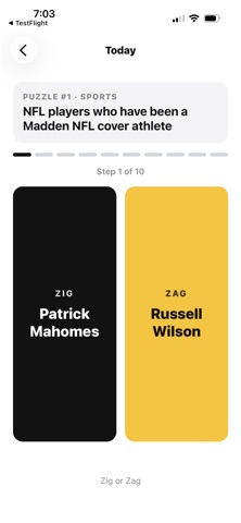 Zig or Zag iPhone screenshot