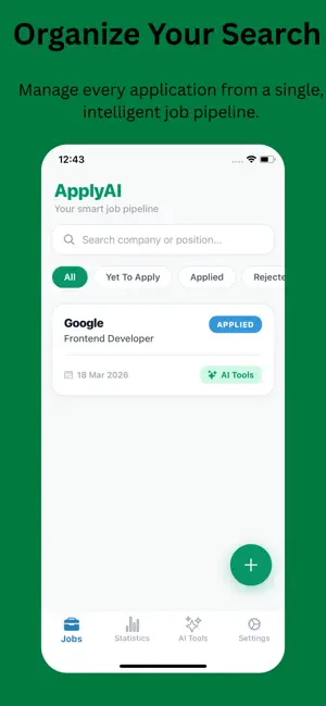ApplyAI: Job Tracker & Resume screenshot 1