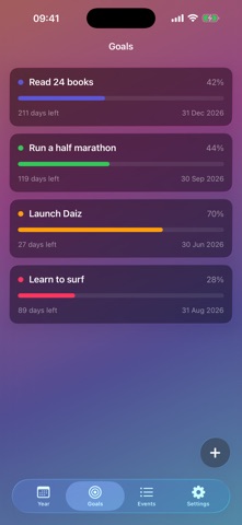Daiz: Year & Goal Tracker screenshot