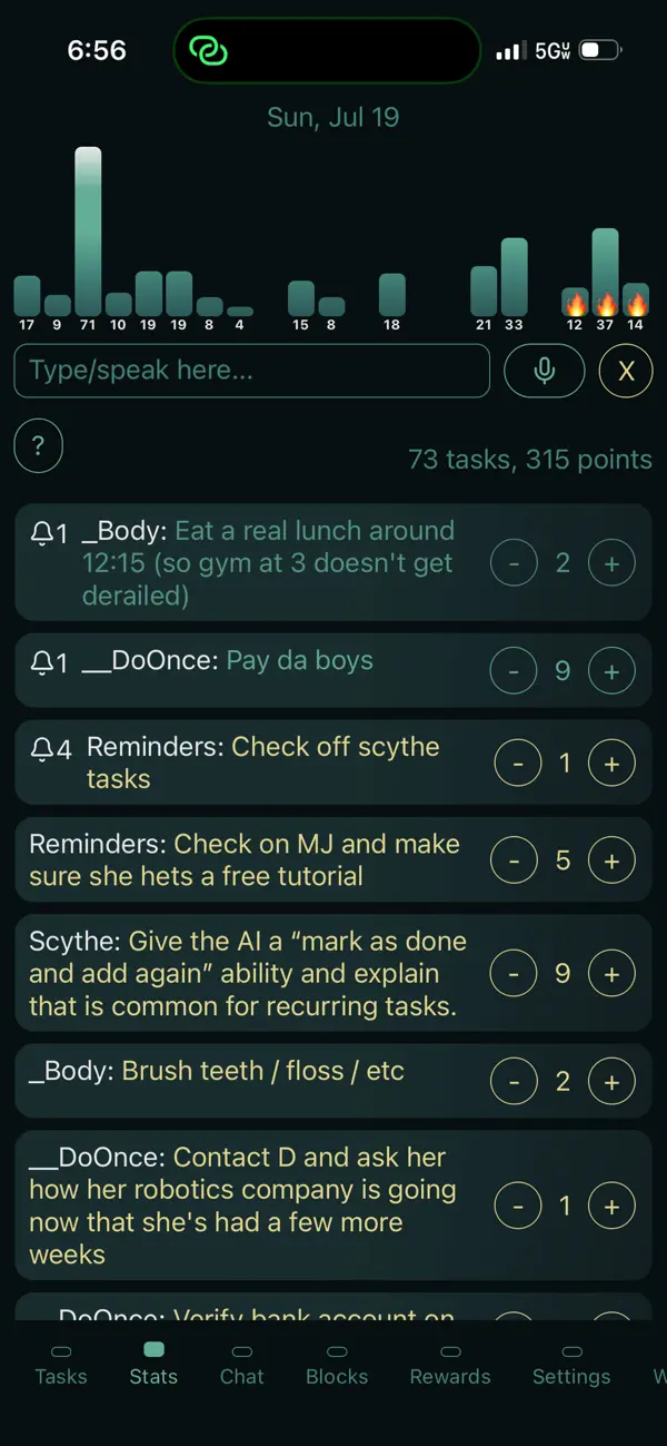 Screenshot #1 pour AI Daily Task Assistant Scythe