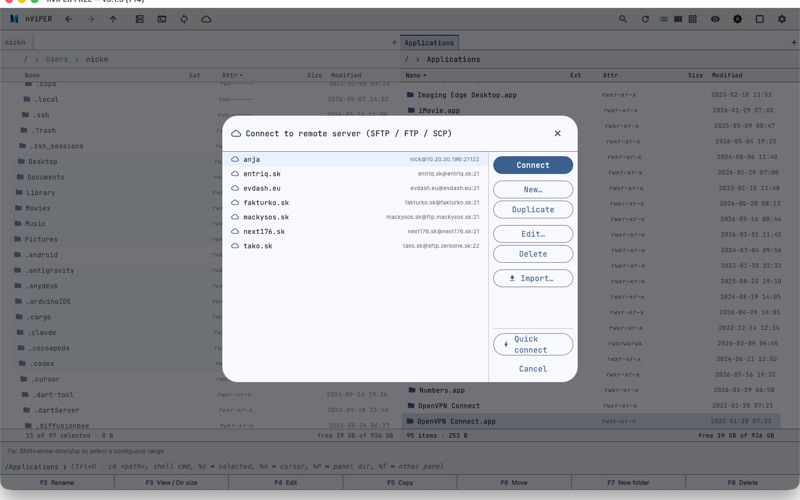 nViPER file manager screenshot