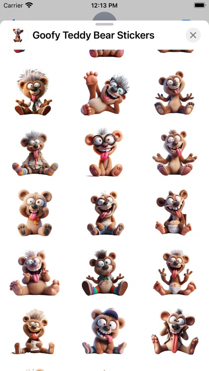 Goofy Teddy Bear Stickers