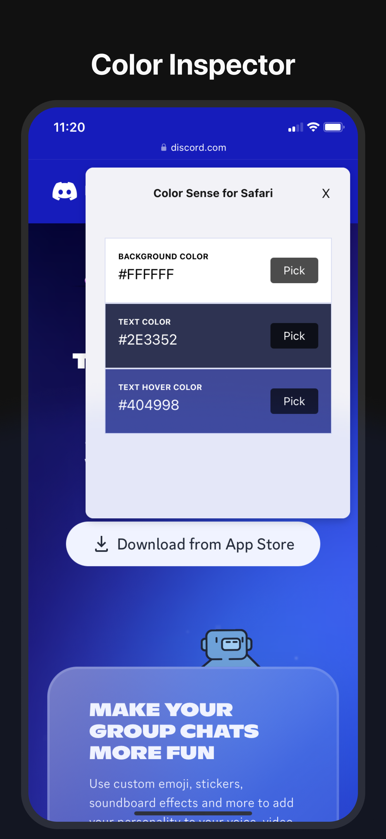 Color Sense for Safari screenshot 4