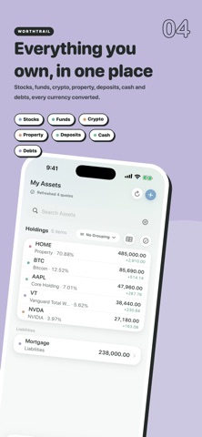 WorthTrail - Net Worth Tracker Screenshot 4 of 10