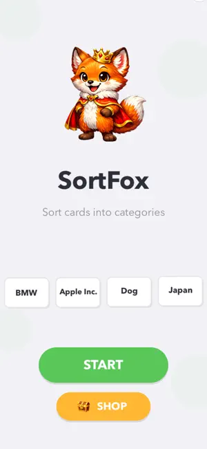 SortFox - Word Sorting Game screenshot 1