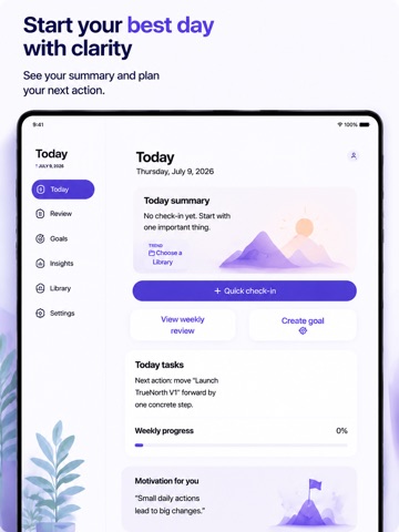 TrueNorth: AI Weekly Review iPad screenshot