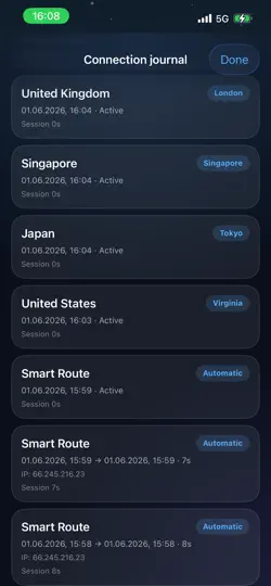 Скриншот ВПН - Wind VPN Whale на iPhone 4