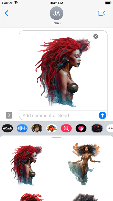 Black Mermaid Stickers Screenshot