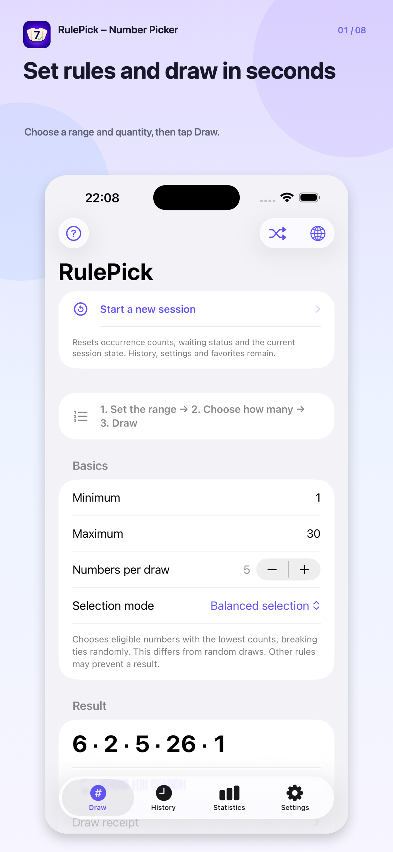 RulePick - Number Picker