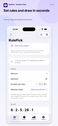 RulePick - Number Picker Screenshot 1 of 8