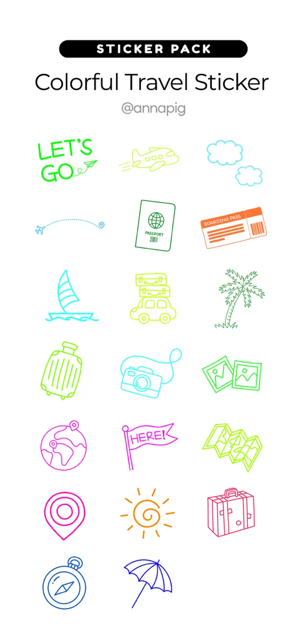 Screenshot #1 pour Colorful Travel Sticker