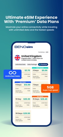 BENOsim – eSIM for Travelers screenshot