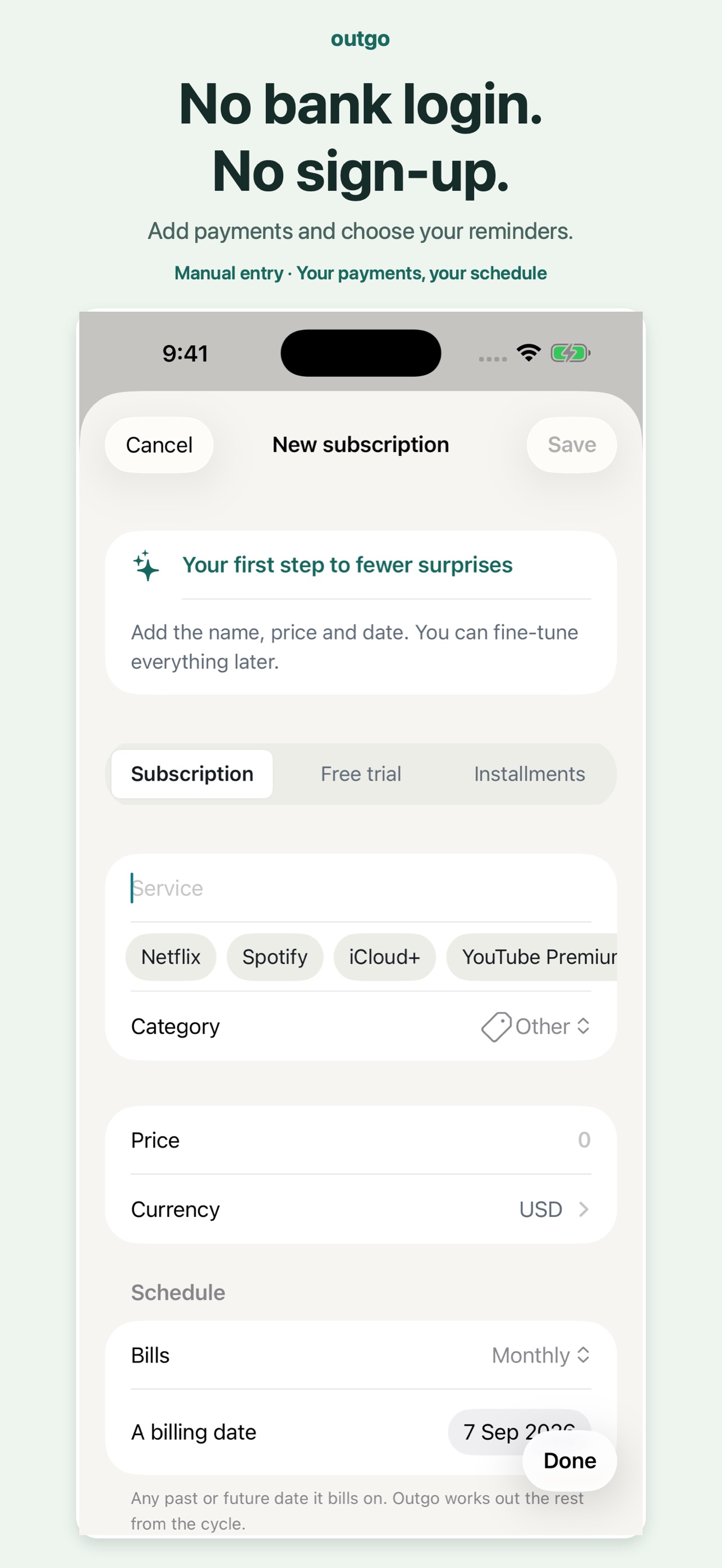 Screenshot 6 of Outgo Subscription Tracker
