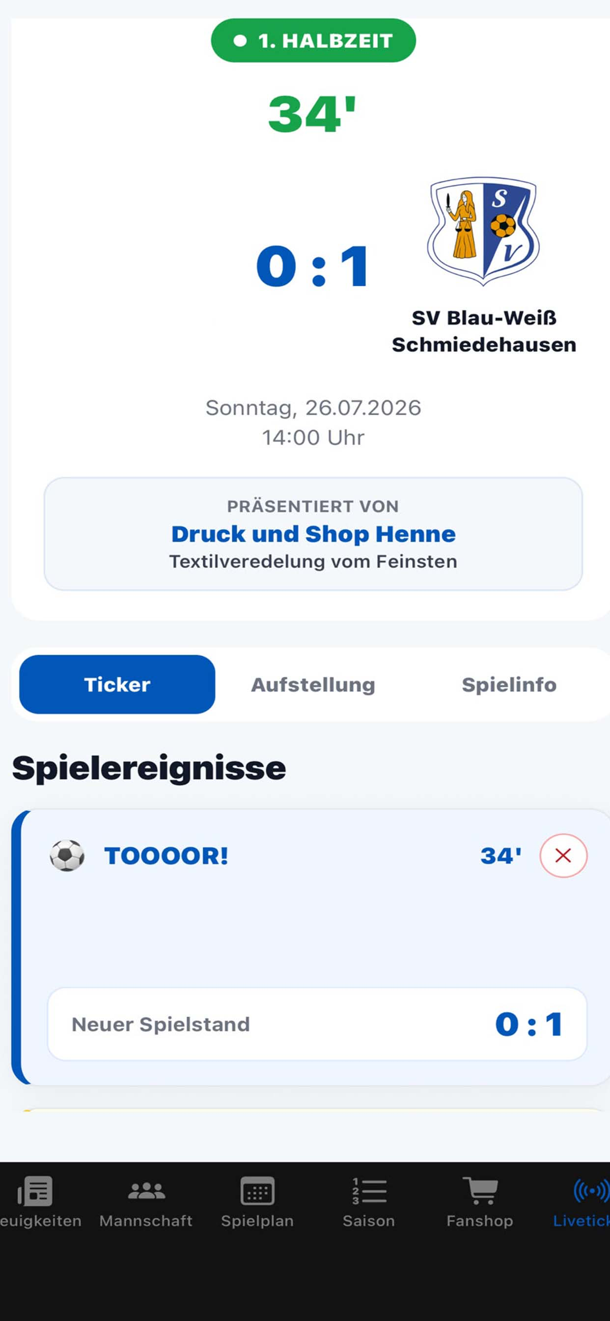 SV Blau Weiß Schmiedehausen screenshot 3