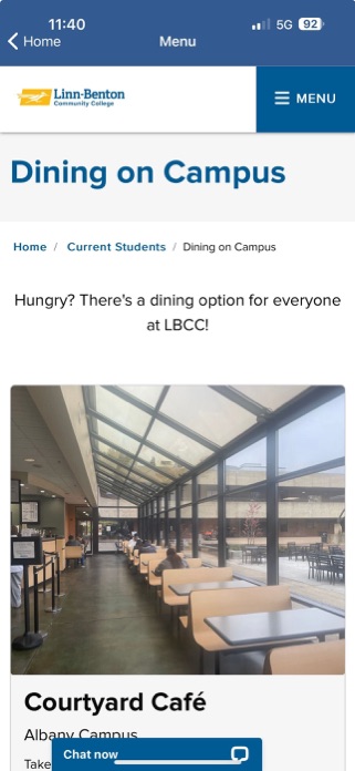 LBCC Campus Dining Screenshot 3 of 4
