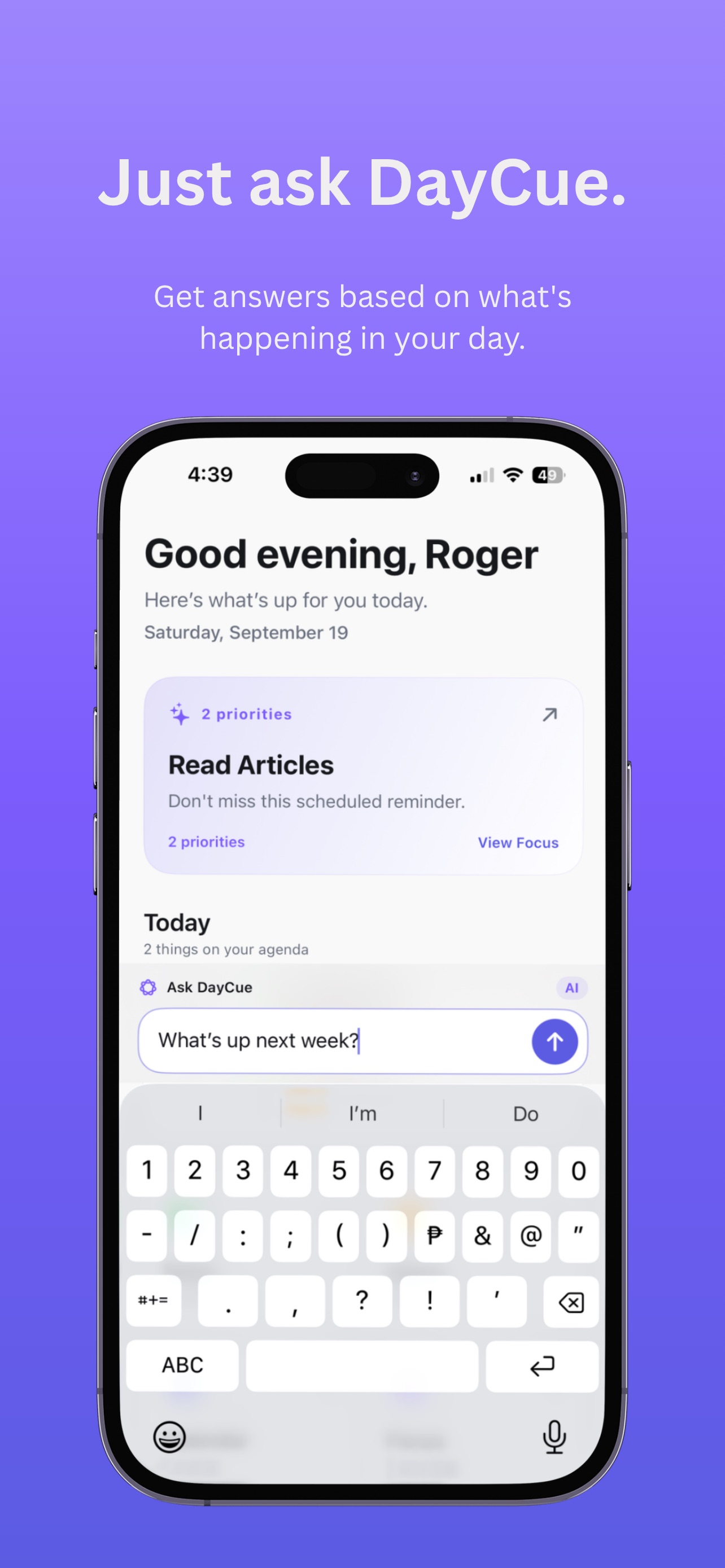 Screenshot 3 of DayCue:Your daily agenda agent