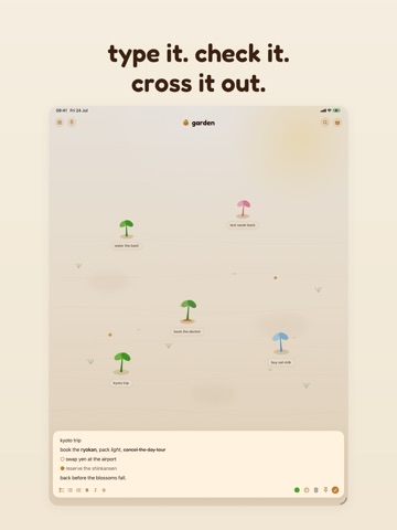spudnote: calm notes iPad screenshot