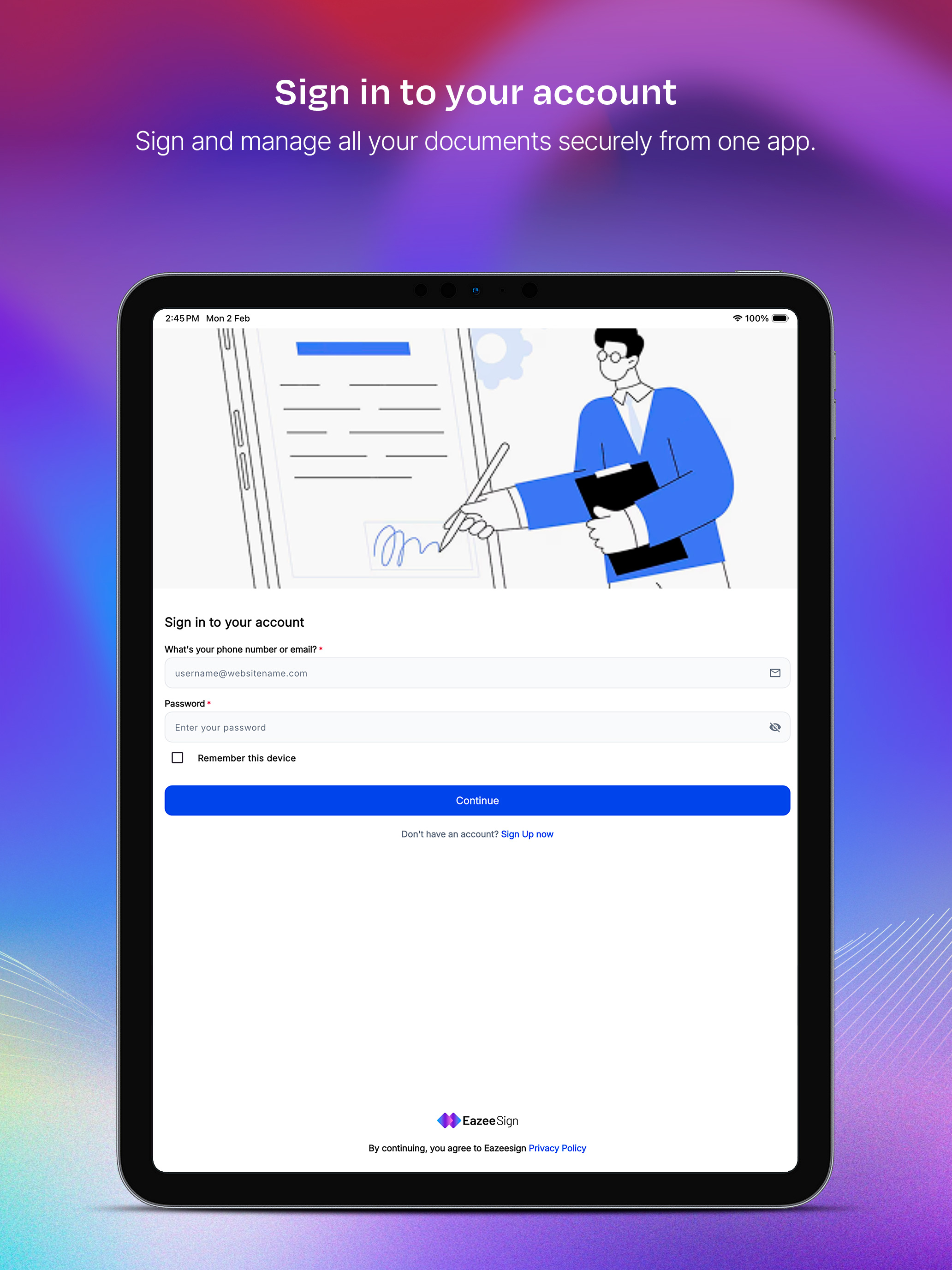EazeeSign –Upload & eSign Docs