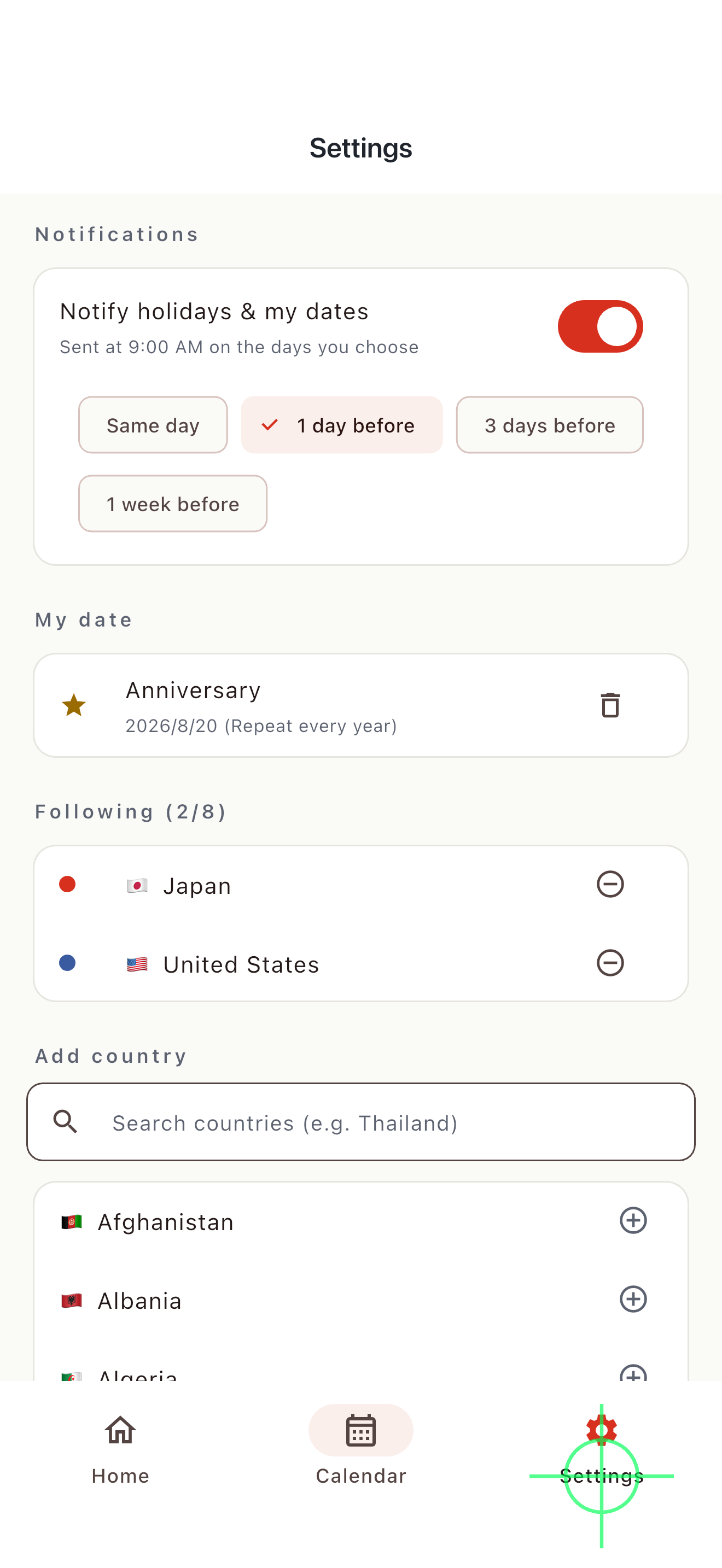 Global Holidays Calendar screenshot 5