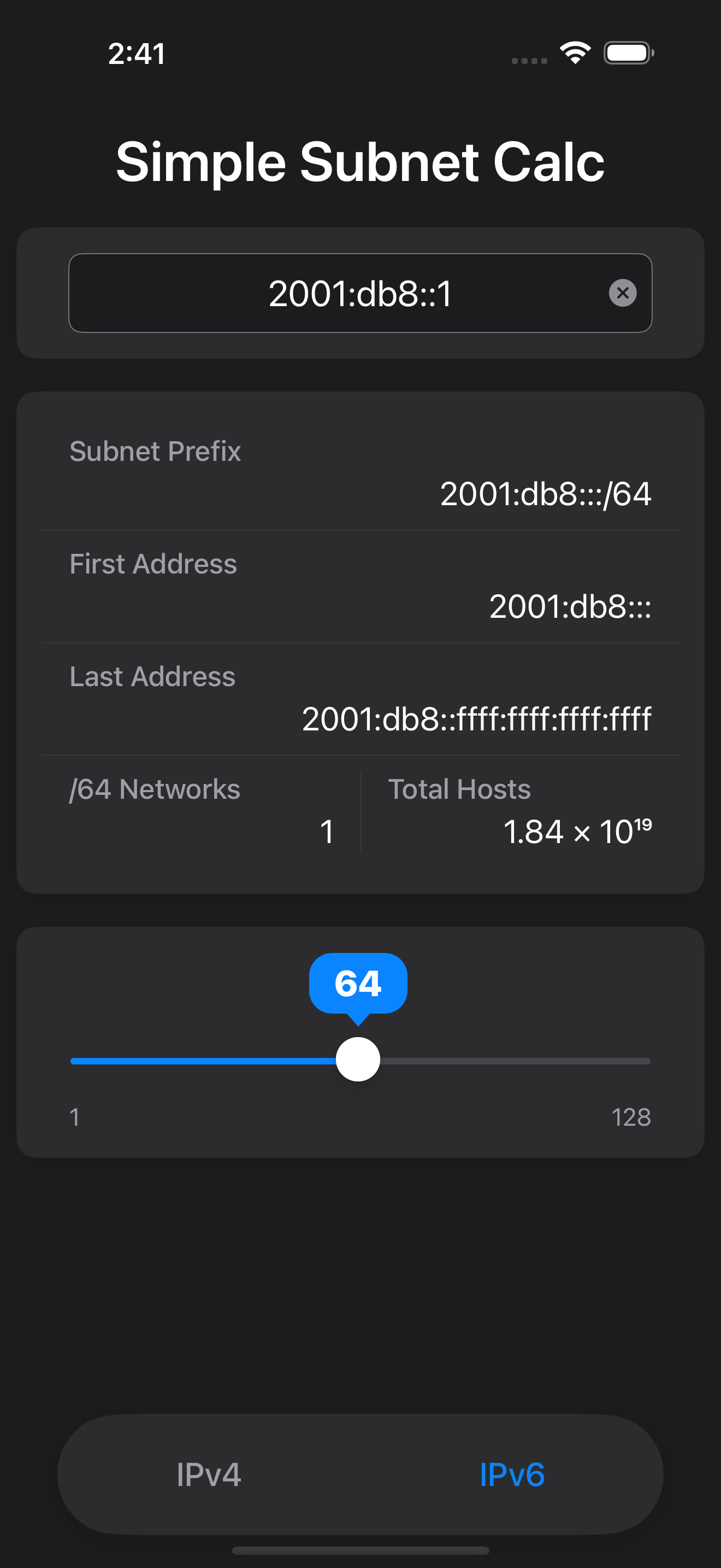 Simple Subnet Calc