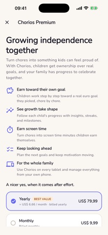 Chorios: Kids Chores & Rewards iPhone screenshot