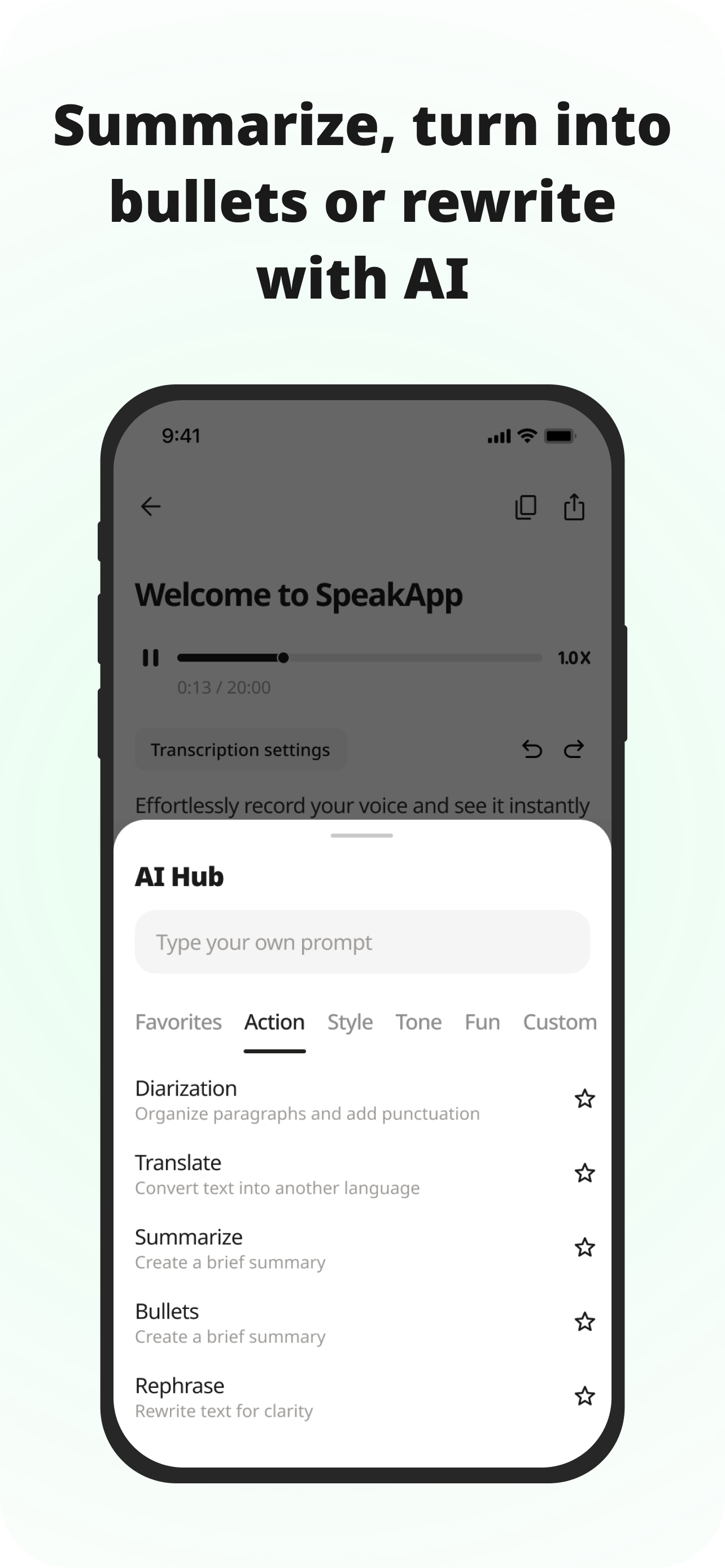 SpeakApp AI: Voice Notes