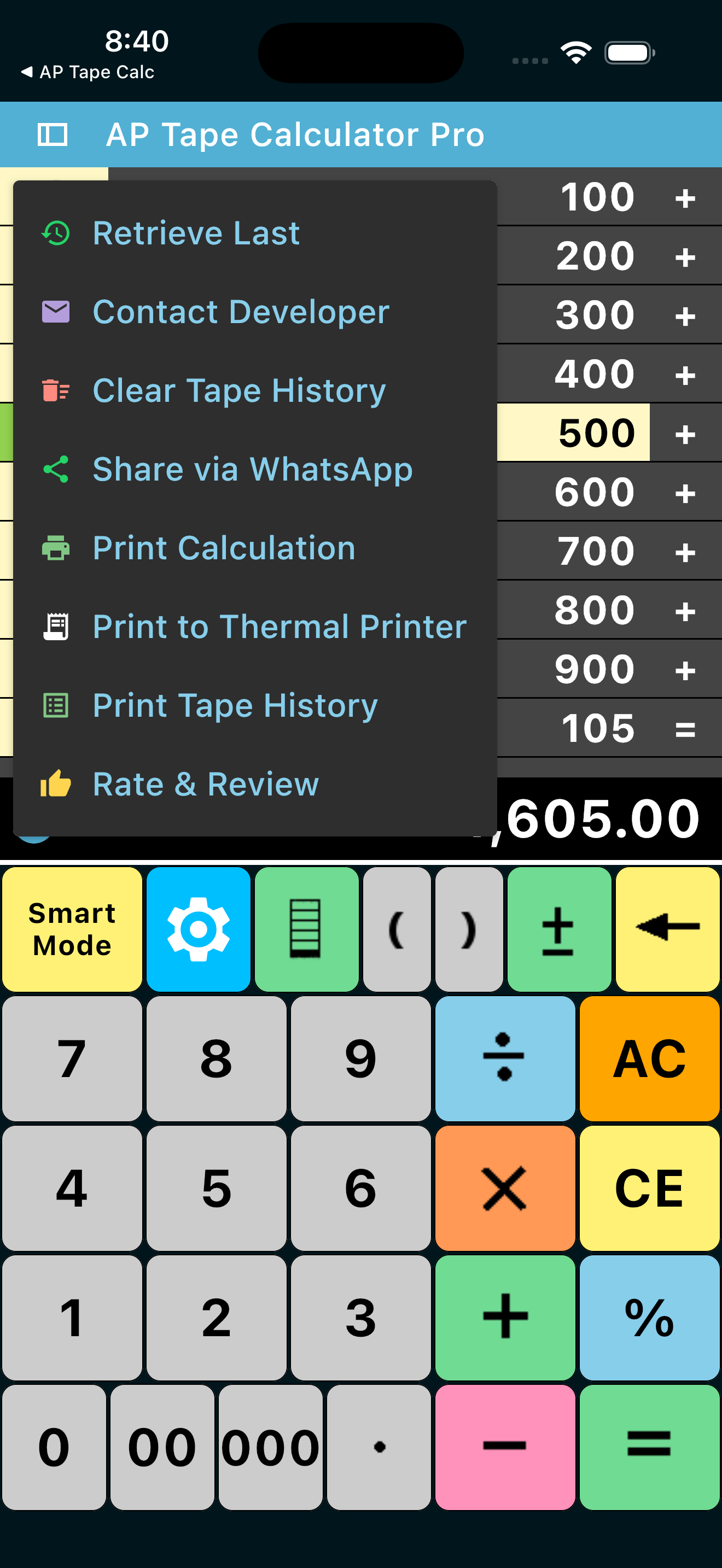 AP Tape Calculator Pro screenshot 4