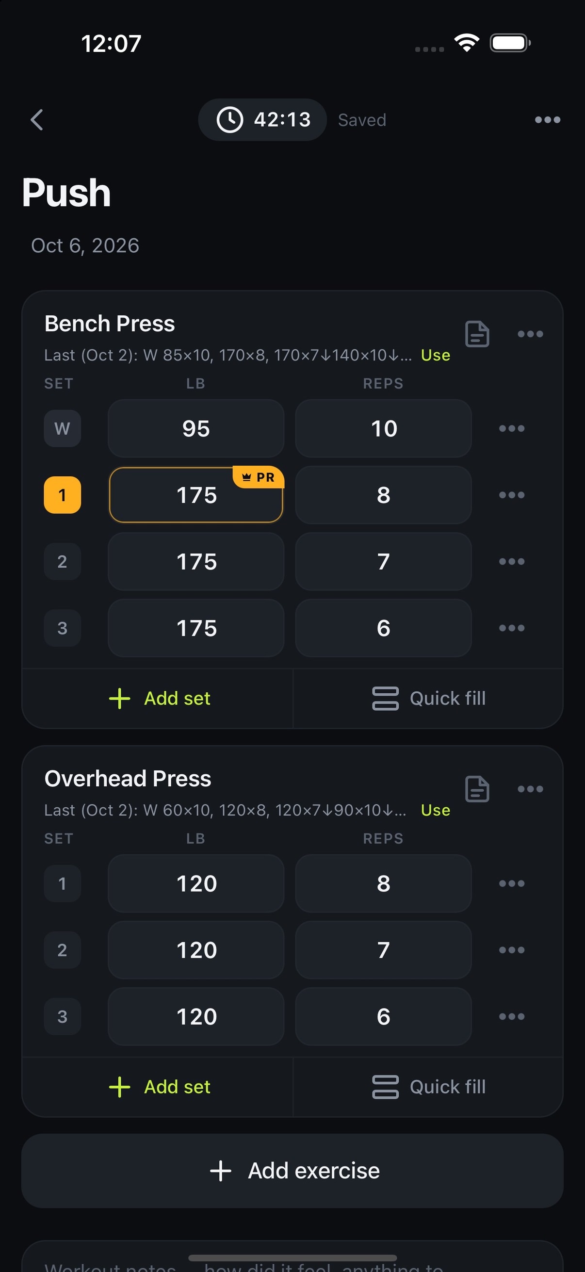 Screenshot 2 of SplitLog: Workout Tracker